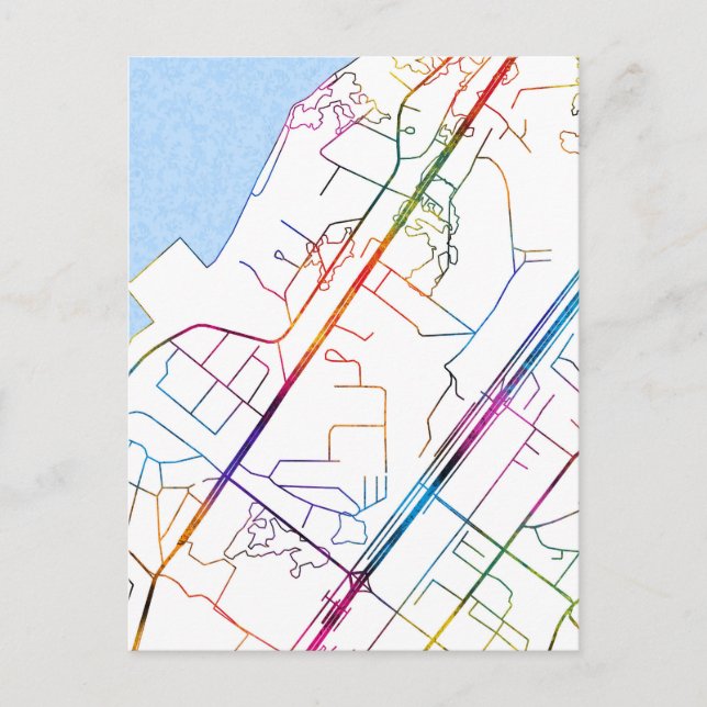 Camayenne Guinea City Karta Vykort (Framsida)