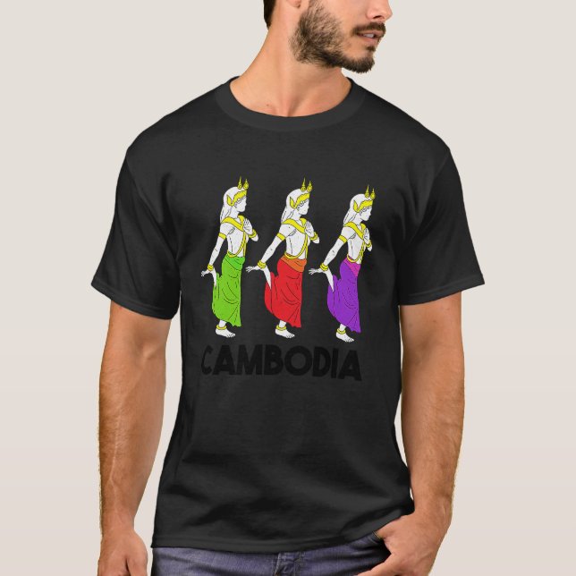 Cambodia Cambodian Khmer Traditional Dance Apsara  T Shirt (Framsida)
