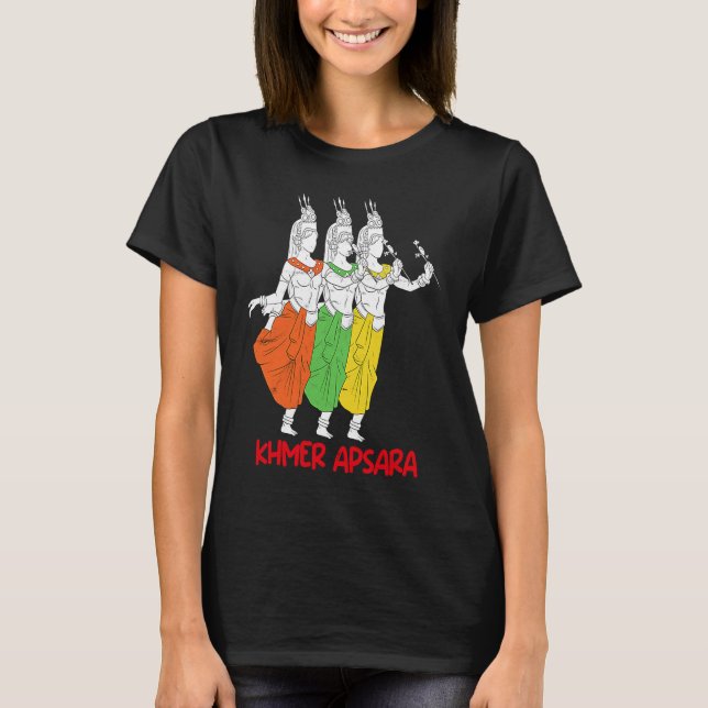 Cambodia Cambodian Khmer Traditional Dance Apsara  T Shirt (Framsida)