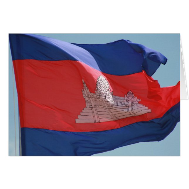 cambodia flagga hälsningskort (Framsidan Horizontal)