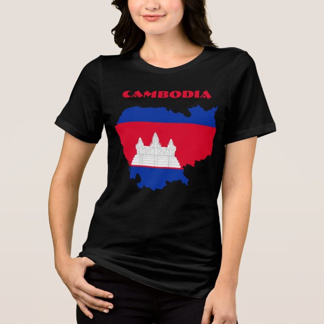 CAMBODIA Speciell Anpassade Black Tourist T Shirt (Framsida)