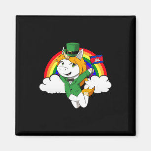 Cambodia Stolt kambodjansk flagga St. Patricks Day Magnet