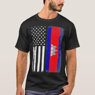 cambodian American Flag, funny khmer cambodian T Shirt