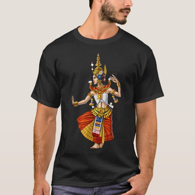Cambodiansk Apsara Khmer-dansare T Shirt (Framsida)