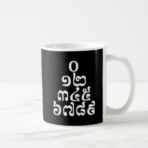 Cambodianska nummerpyramid - 0 12 345 6789 Khmer Kaffemugg