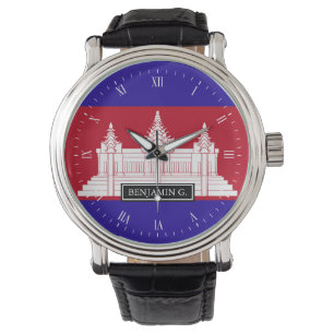 Cambodja flagga armbandsur