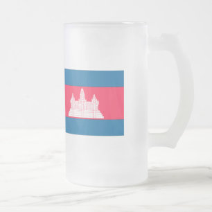 Cambodja flagga frostat ölglas