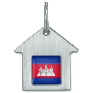 Cambodja flagga namnbricka husdjur