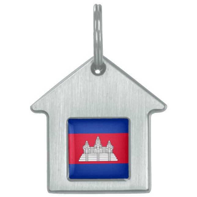 Cambodja flagga namnbricka husdjur (Framsidan)