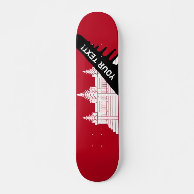 Cambodja flagga skateboard bräda 20,5 cm (Framsida)
