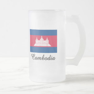 Cambodja flaggadesign frostat ölglas