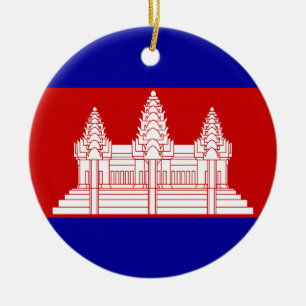 Cambodja flaggaprydnad julgransprydnad keramik