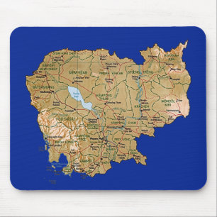 Cambodja karta Mousepad Musmatta