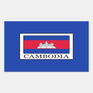 Cambodja Rektangulärt Klistermärke