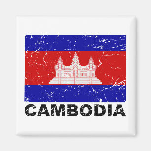 Cambodja vintageflagga magnet