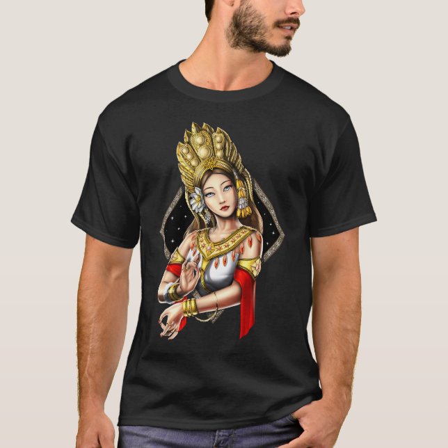Cambodjansk Khmer Apsara-dansare T Shirt (Framsida)