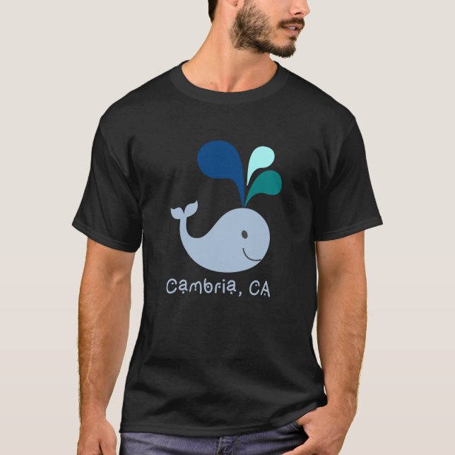 Cambria California Cute Whale Älskare Tecknad T Shirt (Framsida)
