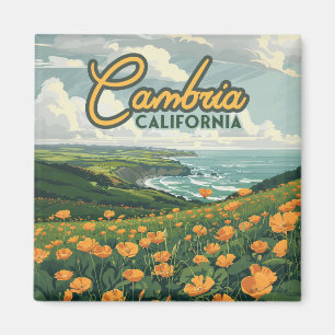 Cambria California Poppies Flowers Pacific Kusten Magnet