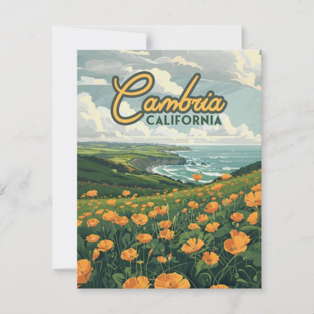 Cambria California Poppies Pacific Kusten Card (Framsida)