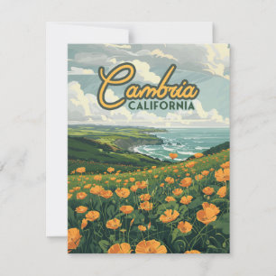 Cambria California Poppies Pacific Kusten Card