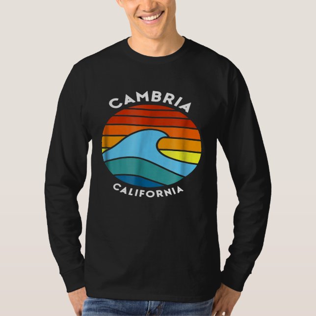 Cambria California Retro Wave 80s T Shirt (Framsida)