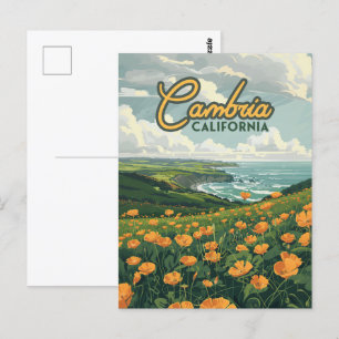 Cambria Kalifornien Vallmo Blommor Stilla Havets k Vykort