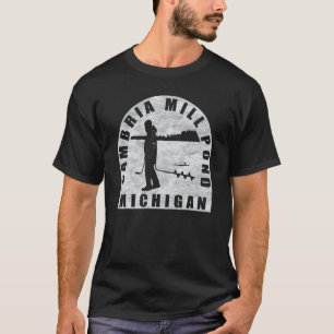 Cambria Mill Pond Ice Fishing Michigan T Shirt