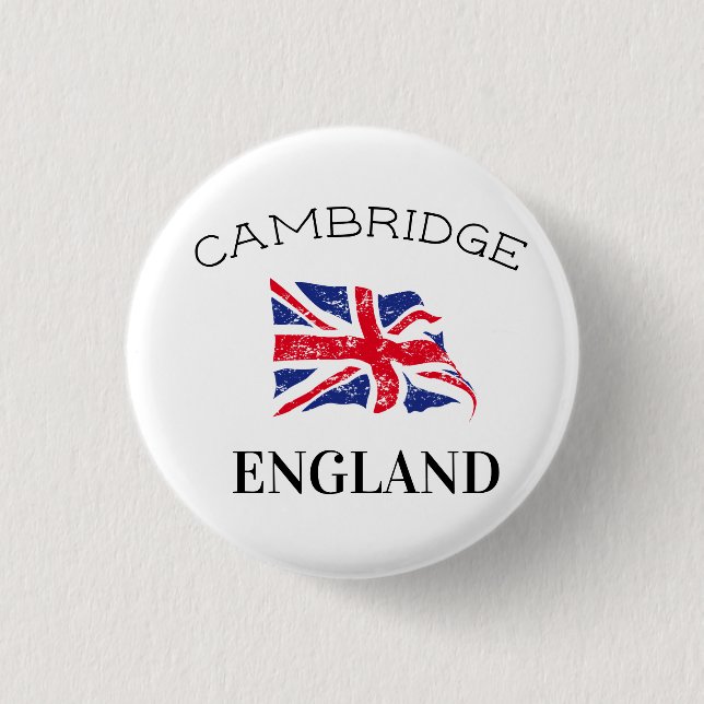 Cambridge England UK British Flagga Knapp (Framsida)