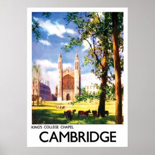 Cambridge, King's college kapell, Storbritannien Poster