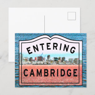 Cambridge Massachusetts Entering-tecken Vykort