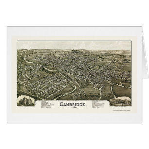 Cambridge OH panorama- karta - 1897 Hälsningskort