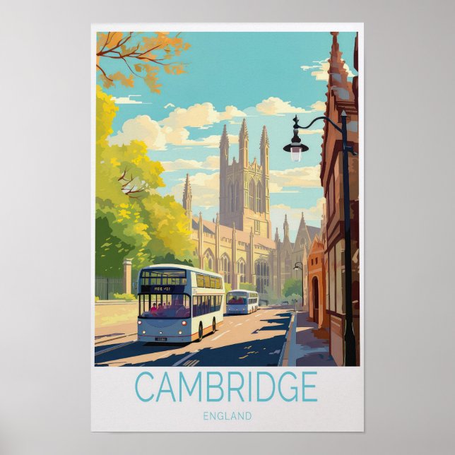 Cambridge Reseposter - England Väggkonst (Framsidan)