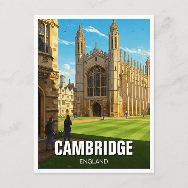 Cambridge Universiteten England Travel Vykort (Framsida)