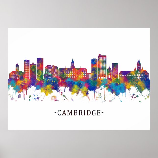 Cambridge USA Skyline Poster (Framsidan)