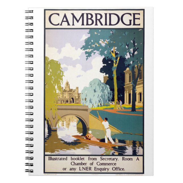 Cambridge Vintage resor Poster återställd Anteckningsbok (Framsidan)