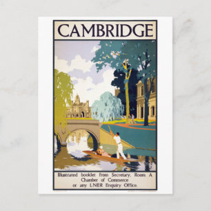 Cambridge Vintage resor Poster återställd Vykort