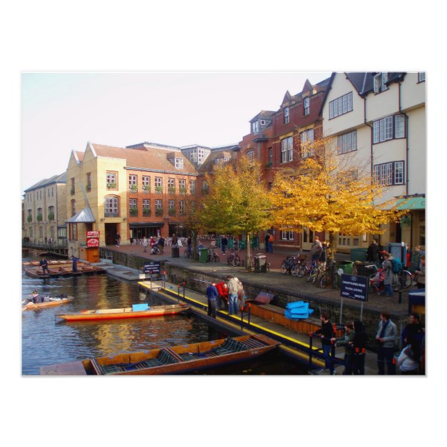 Cambridge. Visa från Magdalene Bridge. Fotoutskrif Fototryck (Framsidan)