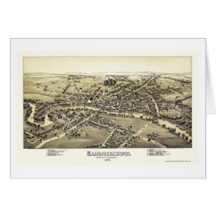Cambridgeboro panorama- karta för PA - 1895 Hälsningskort