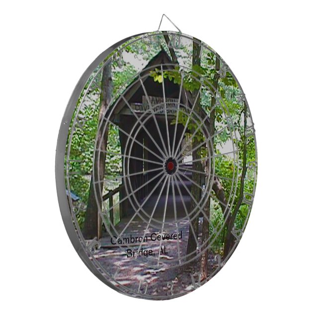 Cambron Covered Bridge, Madison County, Alabama Darttavla (Vänstra Framsidan)