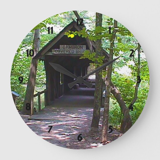Cambron Covered Bridge, Madison County, Alabama Stor Klocka (Framsida)