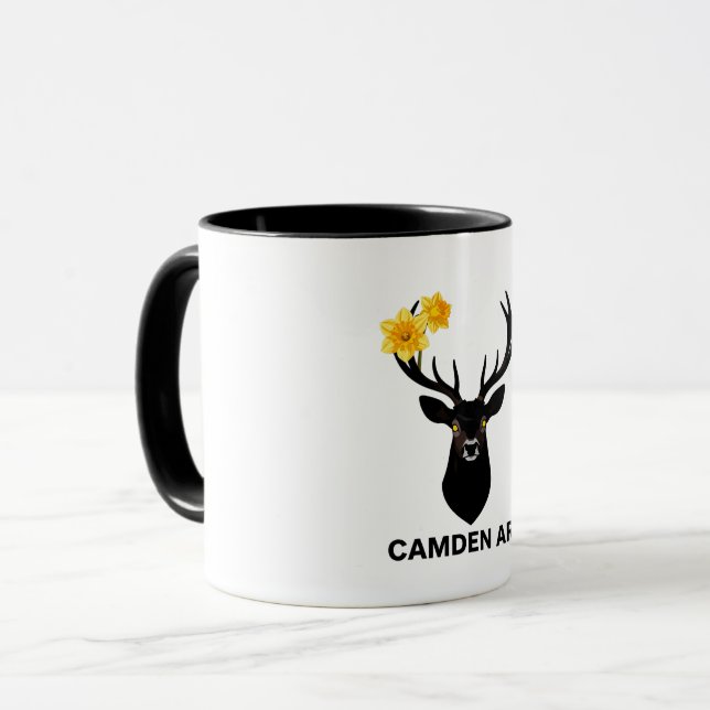 Camden AR Narcissfestivalen - Svart hjort konst ka Mugg (Framsida vänster)