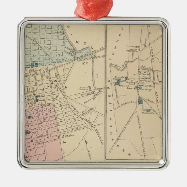 Camden, Atlantic City, Woodbury, Mt Holly Julgransprydnad Metall (Framsidan)