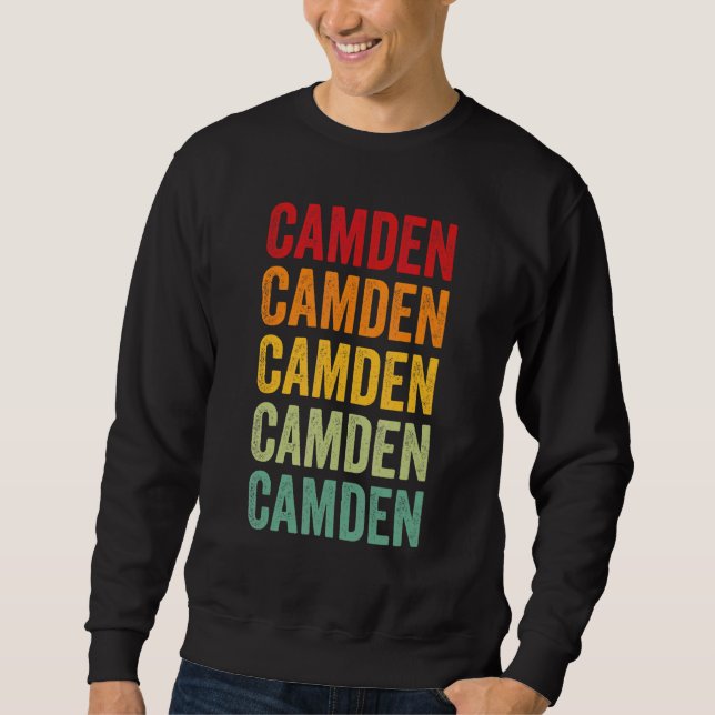 Camden County Missouri Regnbåge Text Design Lång Ärmad Tröja (Framsida)