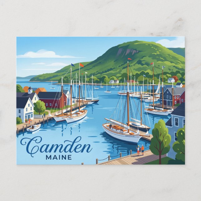 Camden Harbor USA Vykort (Framsida)