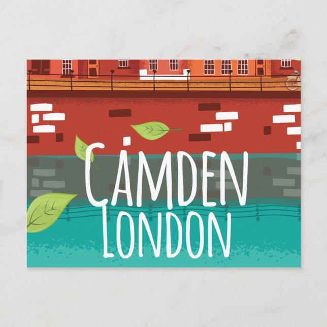 Camden, London vintage resemaffisch Vykort (Framsida)