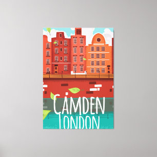 Camden, London vintage resor poster Canvastryck