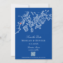 Camden Maine Karta Elegant QR-kod Spara Datumet