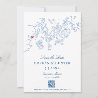 Camden Maine Karta Elegant QR-kod Spara Datumet