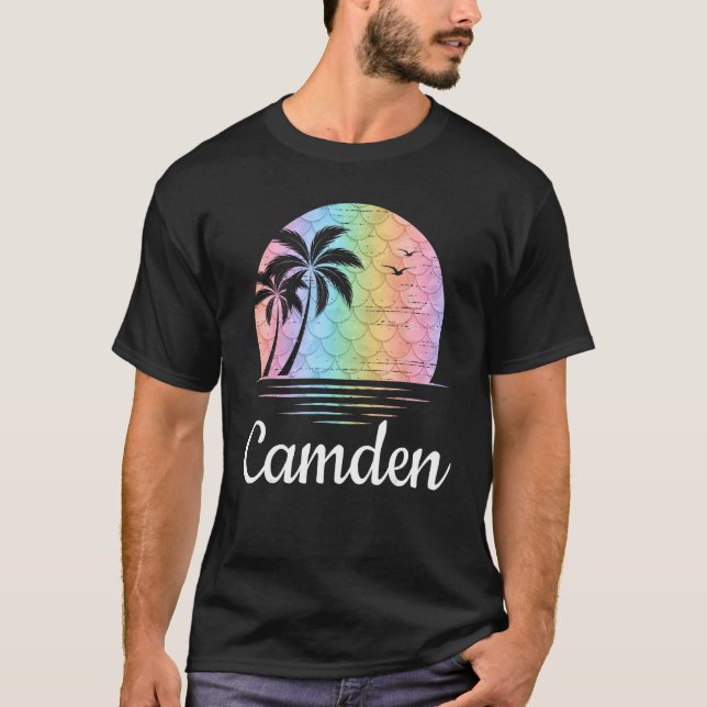 Camden Maine Mermaid Beach Vacation Family Matchin T Shirt (Framsida)