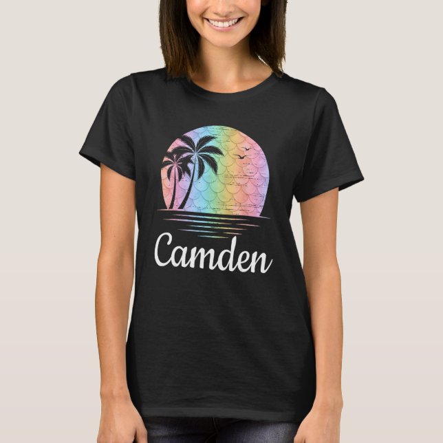 Camden Maine Mermaid Beach Vacation Family Matchin T Shirt (Framsida)
